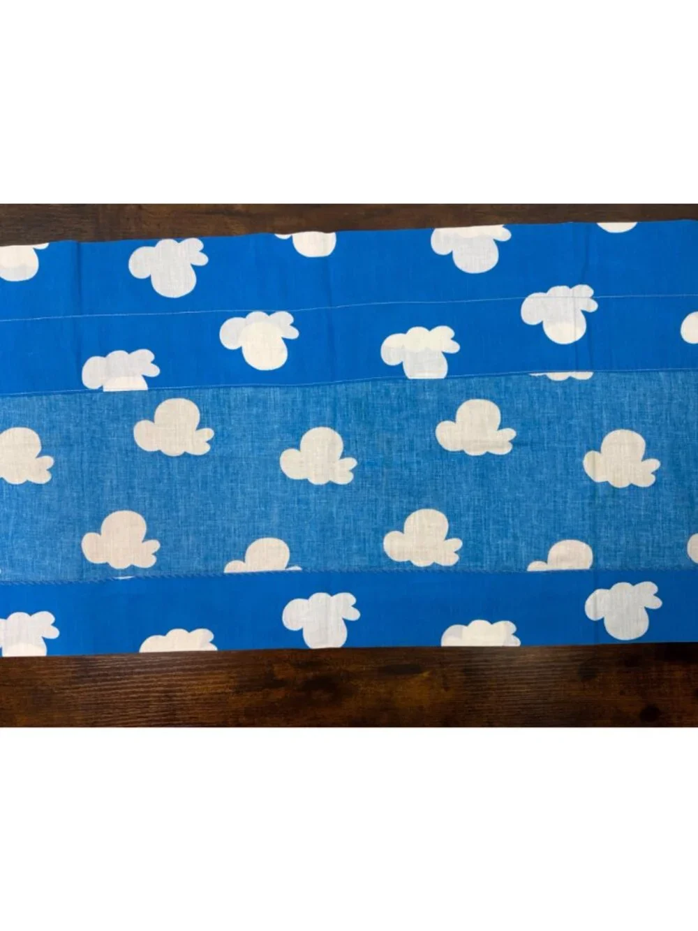 Vintage Disney Winnie the Pooh Blue Fabric Valance Panel